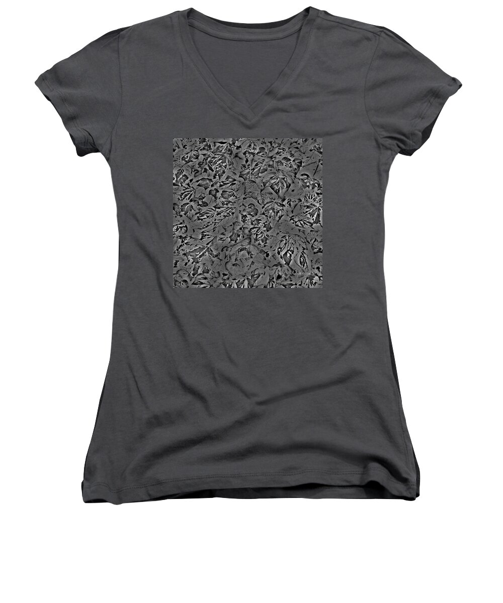 Digital Art Women's V-Neck featuring the photograph Photosynthesis in black and white by Ian Anderson