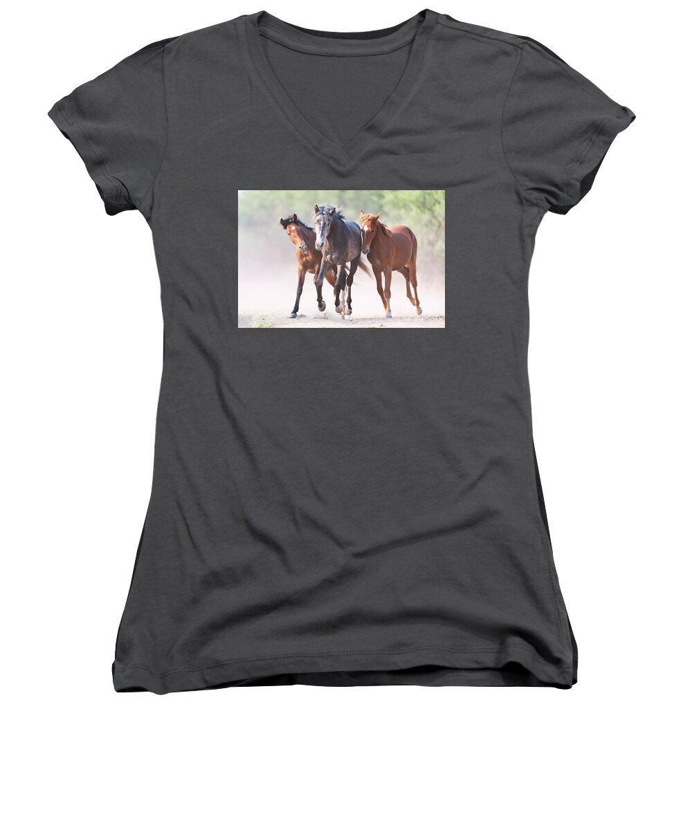 Battle Women's V-Neck featuring the photograph Play by Shannon Hastings