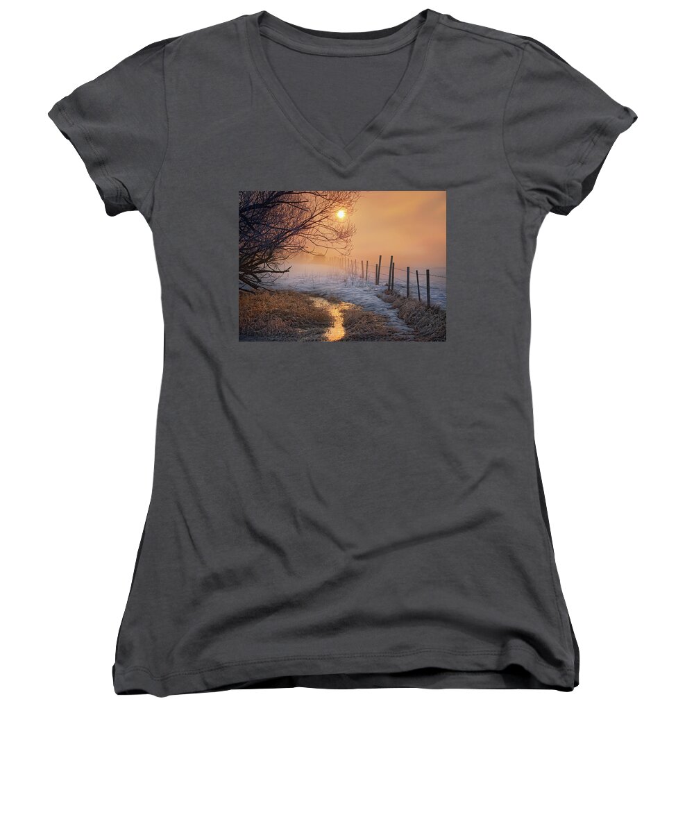Landscape Women's V-Neck featuring the photograph Spring Time in Alberta by Dan Jurak