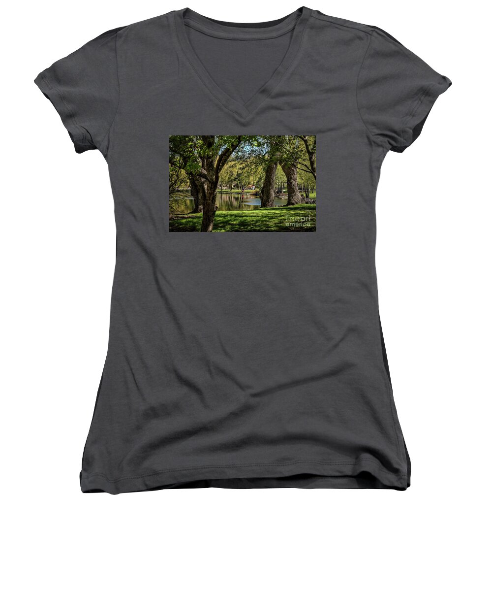 Nature Women's V-Neck featuring the photograph Sun Shiny Day by Deborah Klubertanz