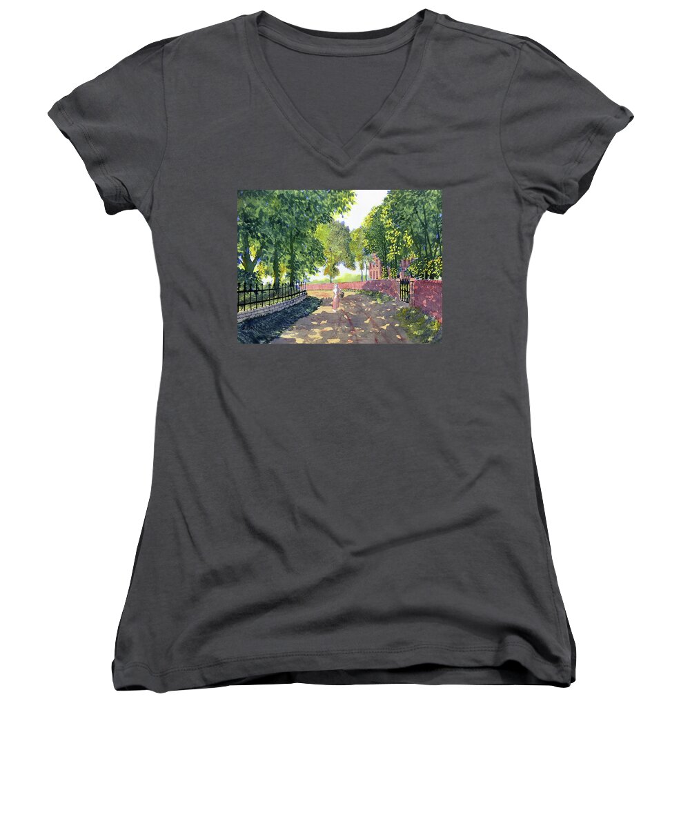 Watercolour Women's V-Neck featuring the painting Sunshine and Shadows by Glenn Marshall
