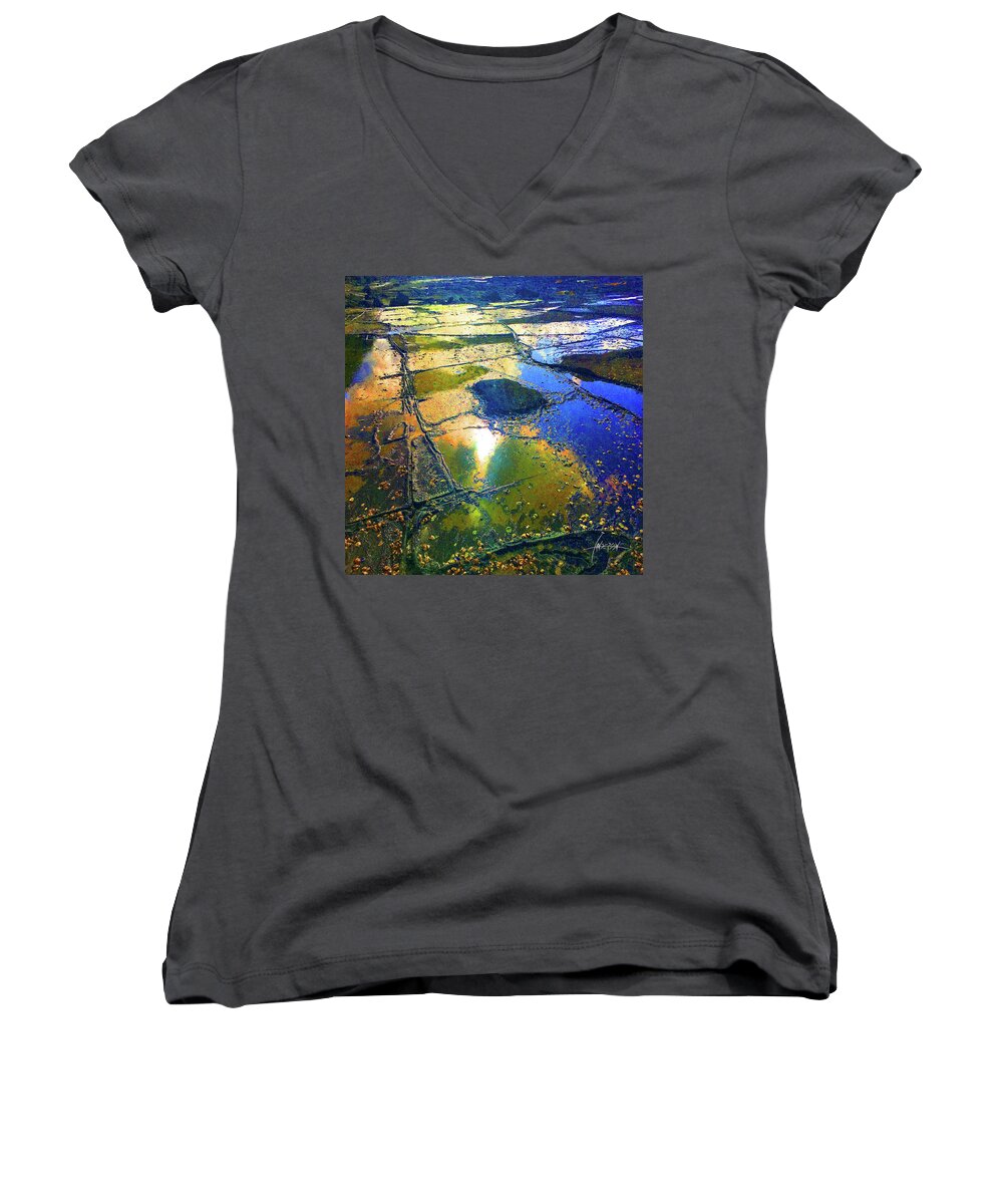 Digital Art Women's V-Neck featuring the photograph The Sun Kissed a Rock Pool by Ian Anderson
