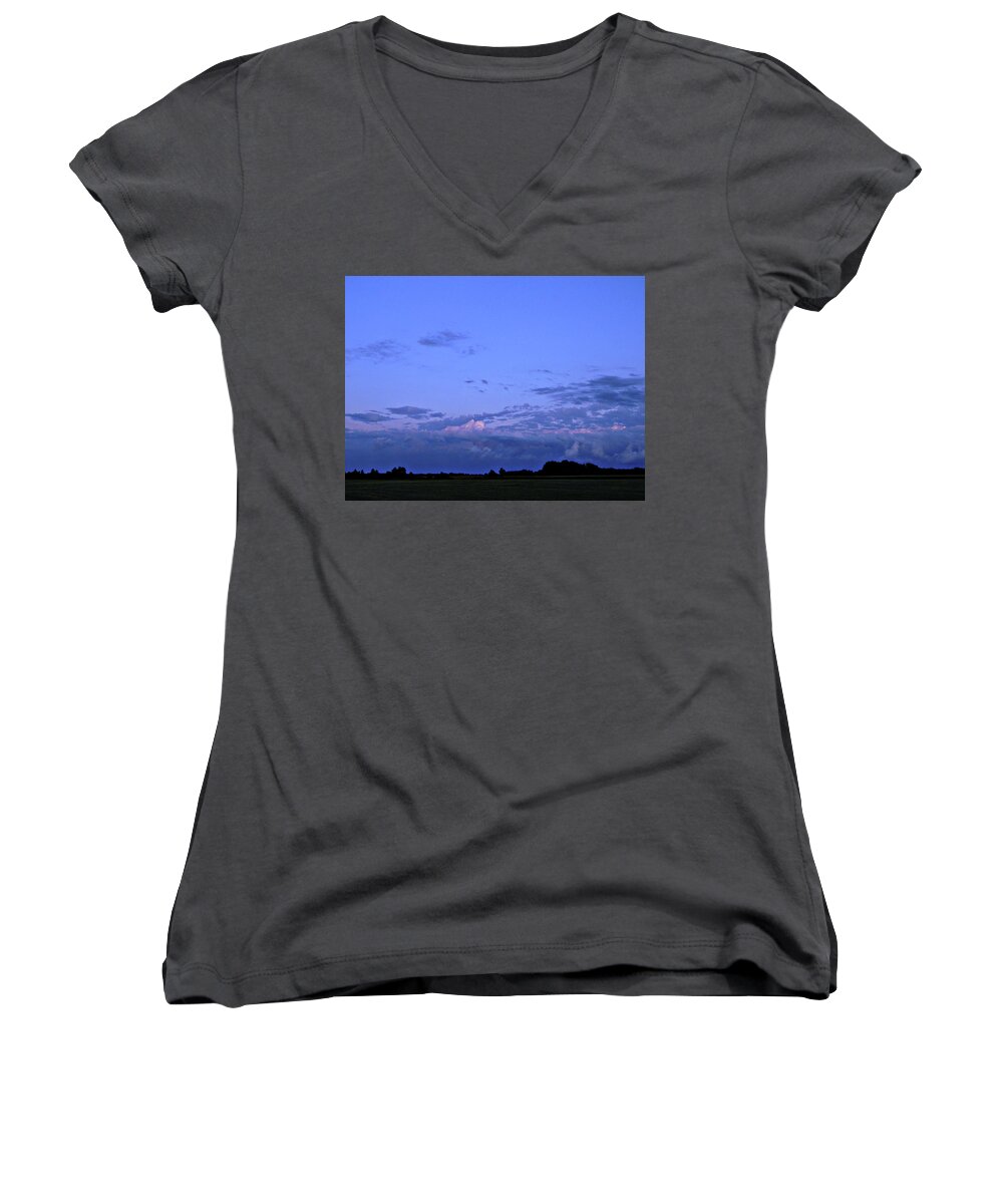 These Clouds Women's V-Neck featuring the photograph These Clouds 7 by Cyryn Fyrcyd