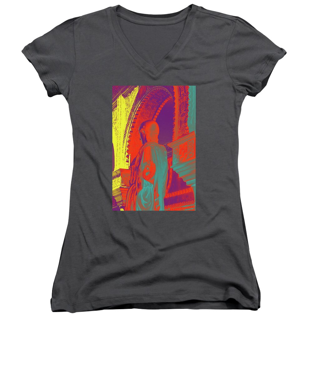 Color Women's V-Neck featuring the mixed media True Colors by Giorgio Tuscani