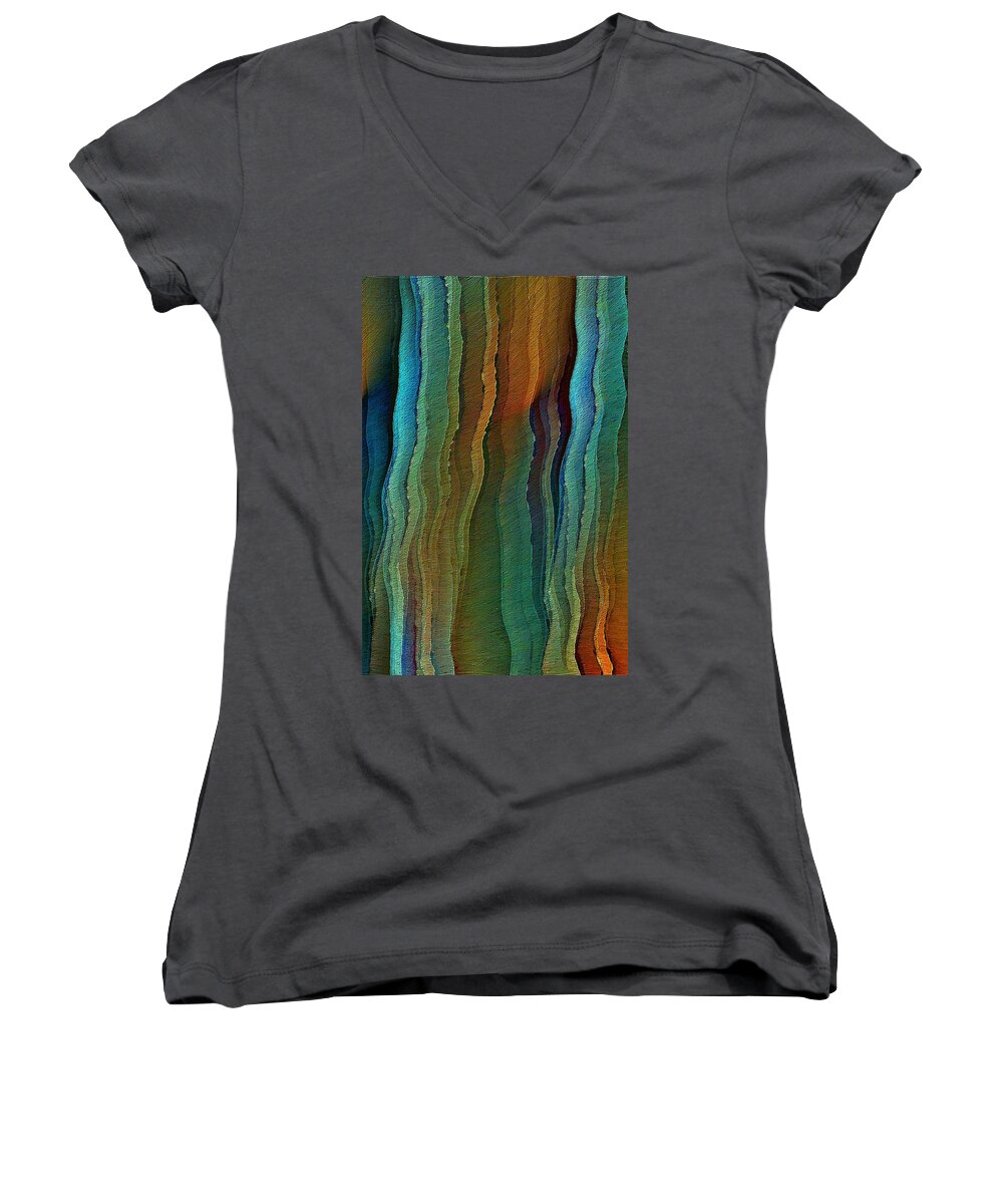 Ascending Women's V-Neck featuring the digital art Vents under the Sea by David Manlove
