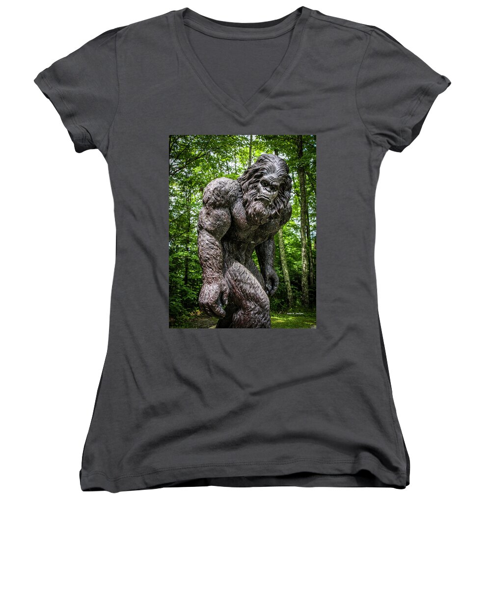 Wood Booger Women's V-Neck featuring the photograph Wood Booger by Dale R Carlson