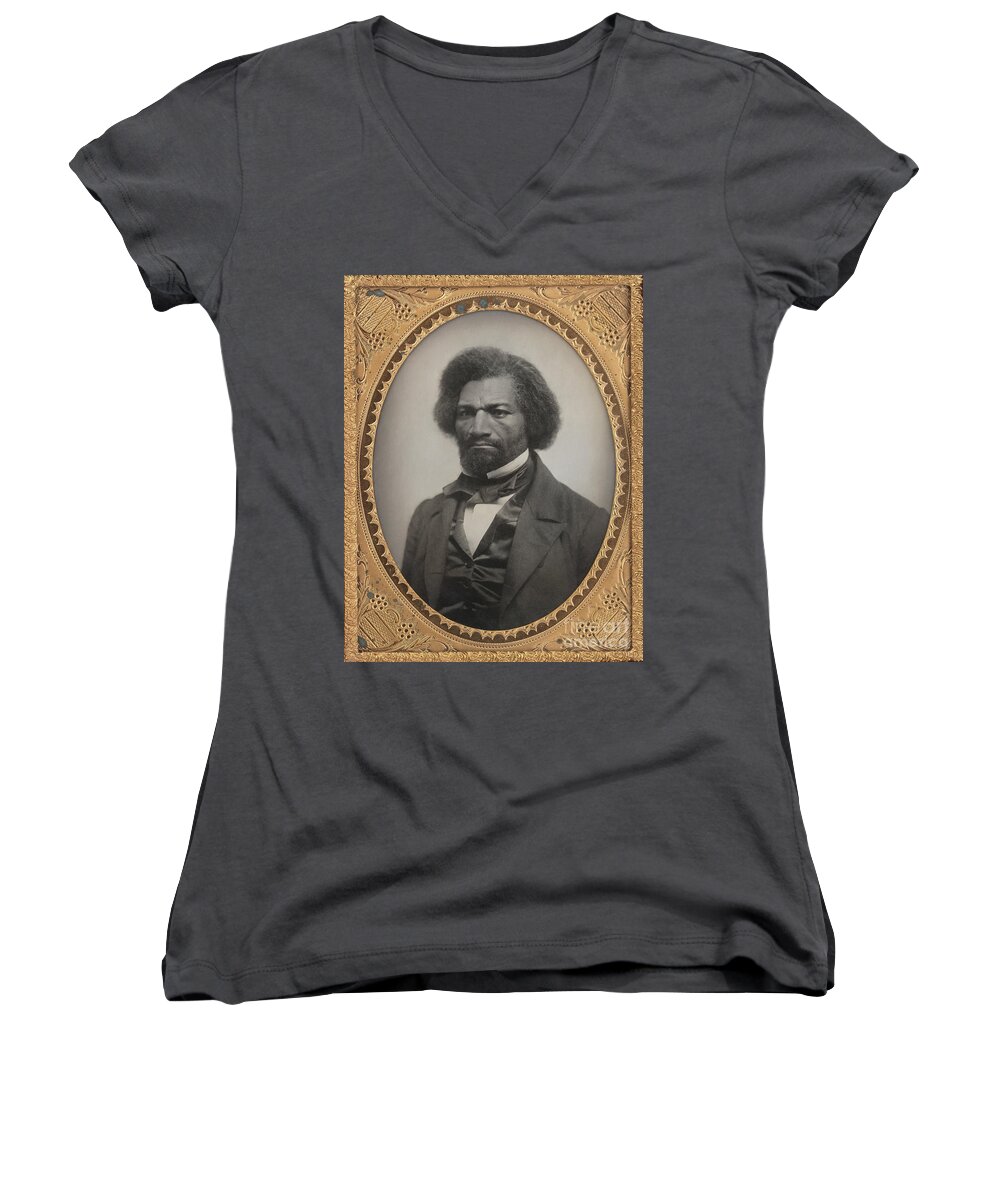 1856 Women's V-Neck featuring the photograph Frederick Douglass #1 by Granger