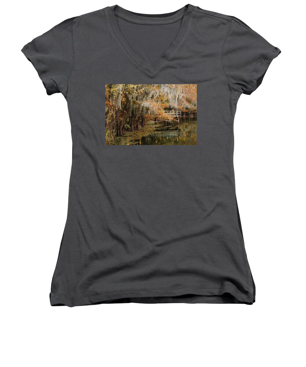 Caddo Lake Women's V-Neck featuring the photograph Hope #1 by Iris Greenwell