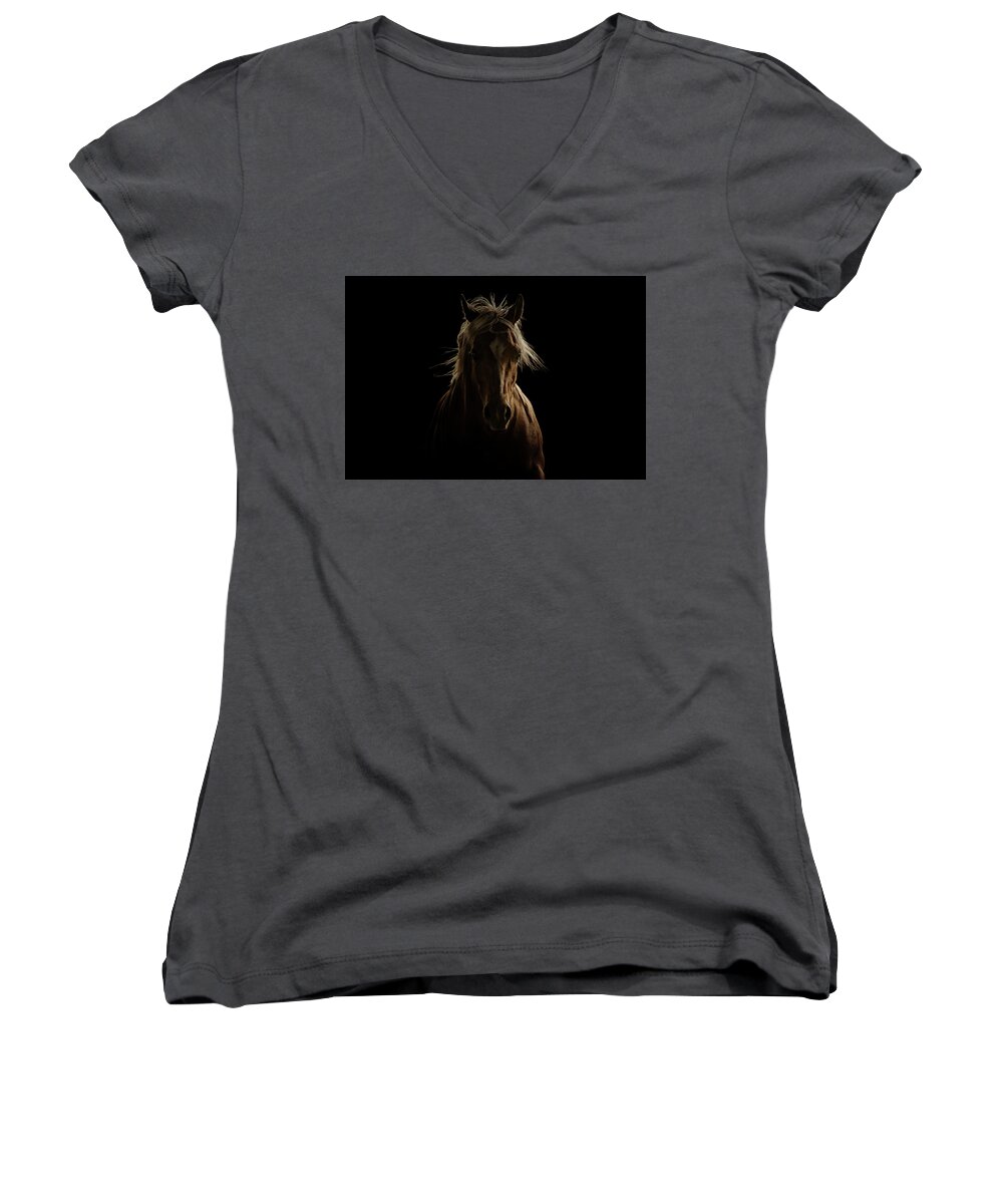 Horses Women's V-Neck featuring the photograph Untitled #1 by Ryan Courson