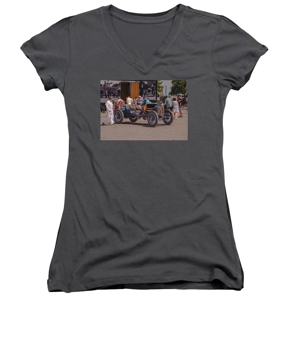Svra Women's V-Neck featuring the photograph 1911 National Racer by Josh Williams