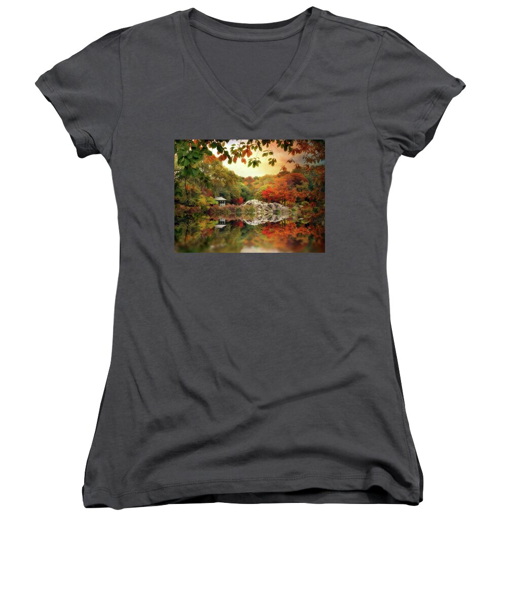 Landscape Women's V-Neck featuring the photograph Autumn at Hernshead #2 by Jessica Jenney