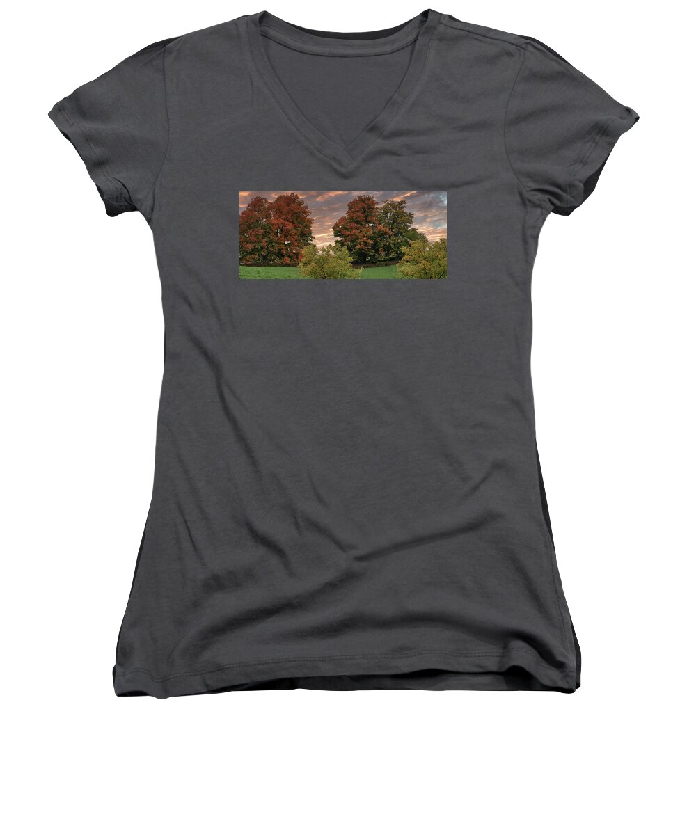 Canada Women's V-Neck featuring the photograph Fall colors #3 by Nick Mares
