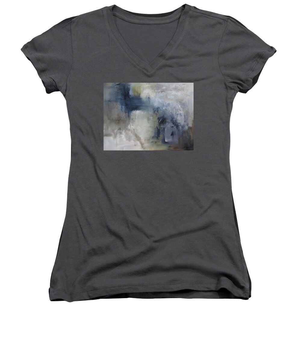 Abstract Women's V-Neck featuring the painting All is not known by Roberta Rotunda