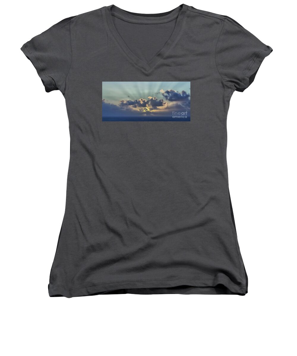 Clouds Women's V-Neck featuring the photograph And Then There Was Day Five by Roberta Byram