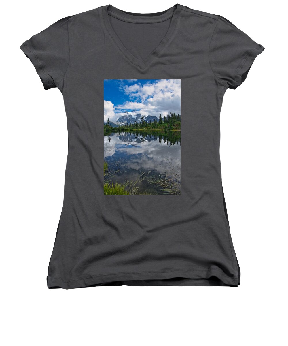 Artist Point Women's V-Neck featuring the photograph Artist Point II by Steph Gabler