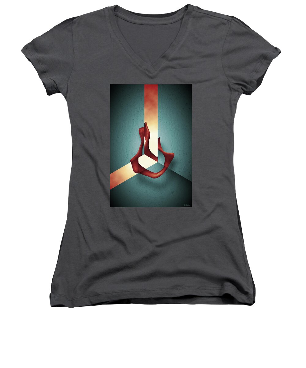 Graphic Women's V-Neck featuring the photograph Cacoethes v by Joseph Westrupp