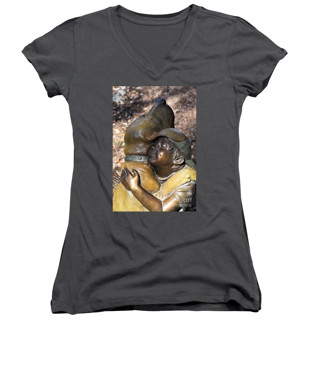 Dog Women's V-Neck featuring the photograph Dogs are Good by Leo Sopicki