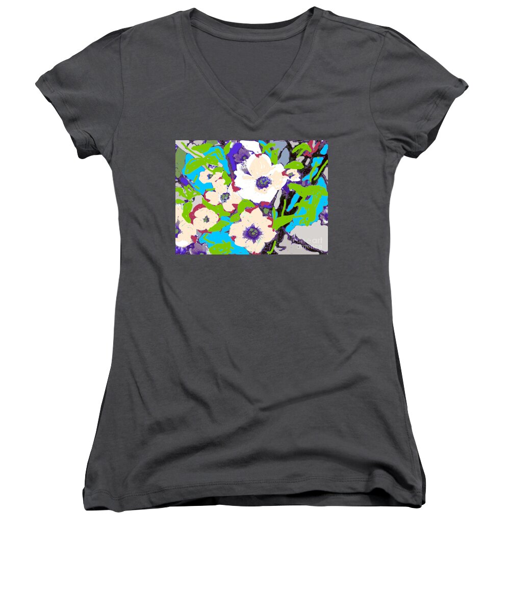  Women's V-Neck featuring the photograph Dogwood Blooms II by Shirley Moravec