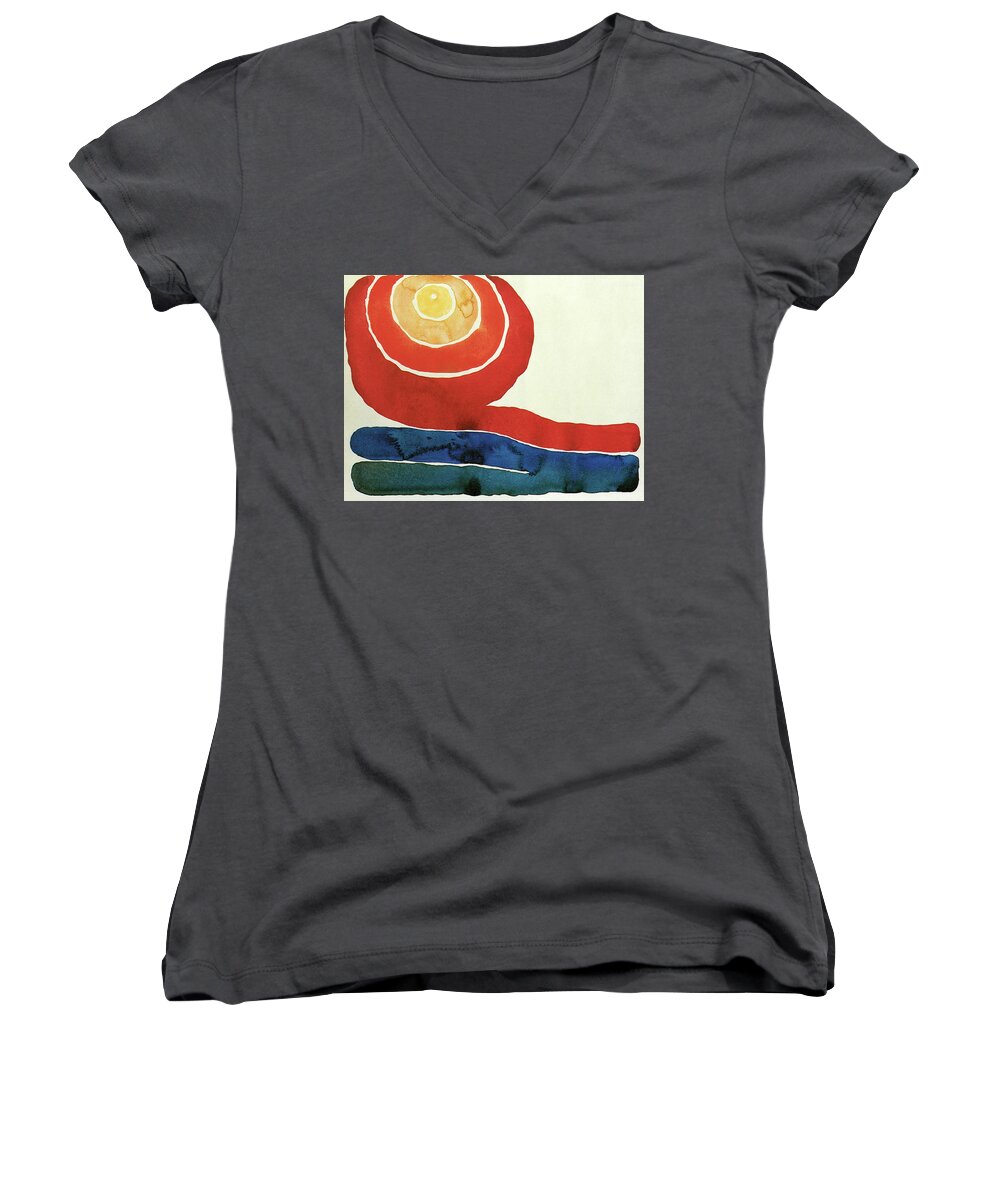 Evening Star Iii Women's V-Neck featuring the painting Evening Star III by Georgia O'Keeffe