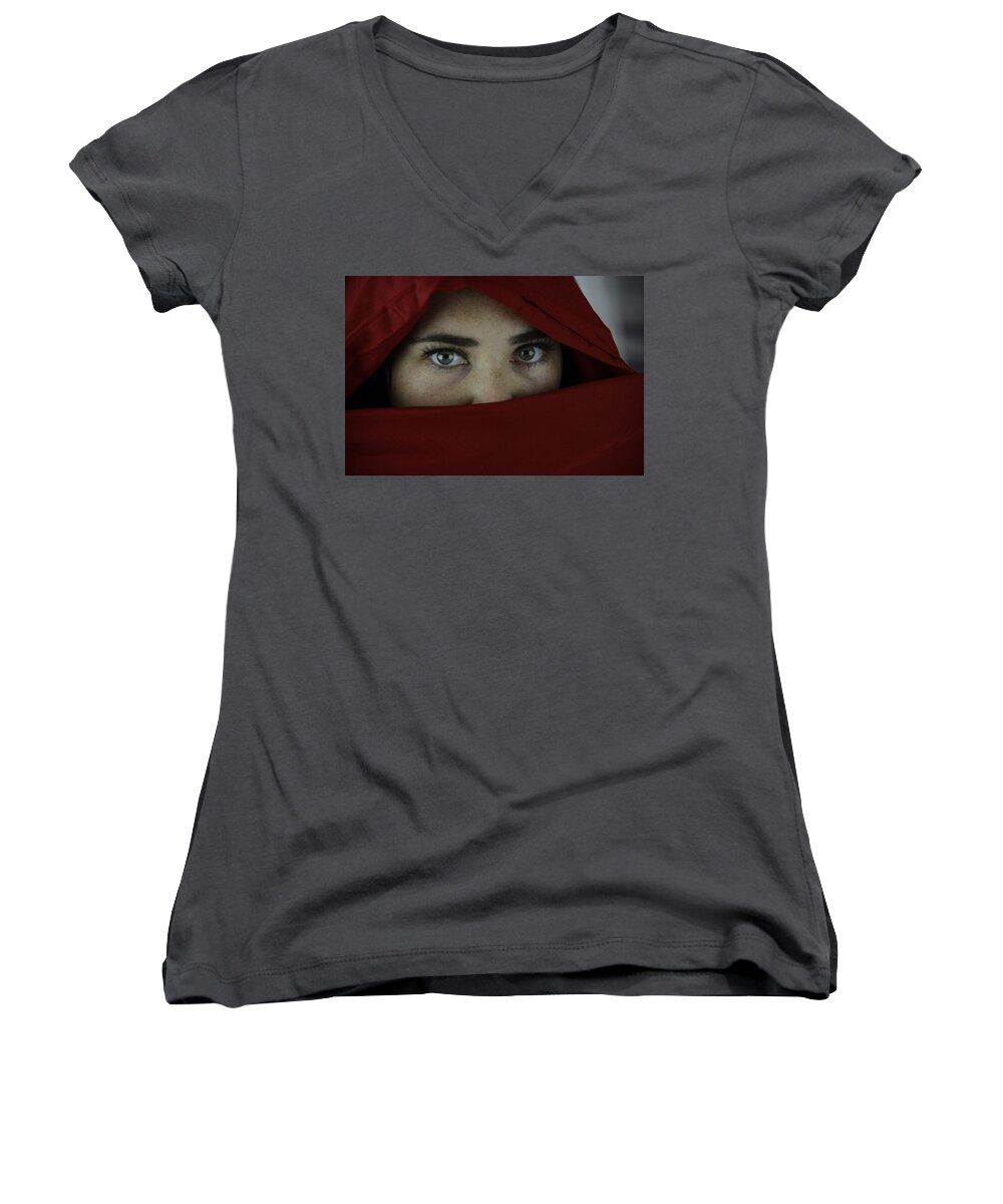  Women's V-Neck featuring the photograph Eyes II by Keith Lovejoy