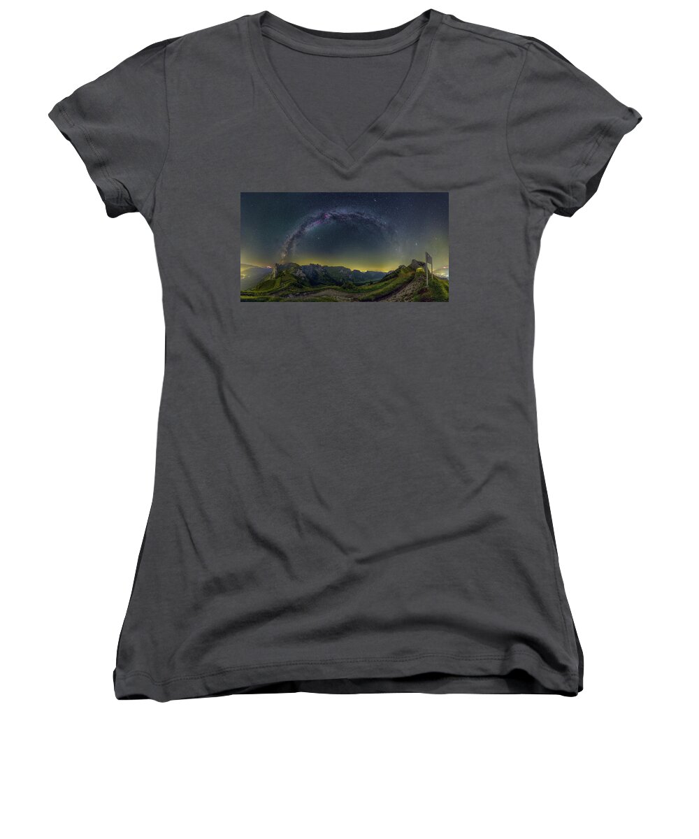 Mountains Women's V-Neck featuring the photograph Feeling Home by Ralf Rohner