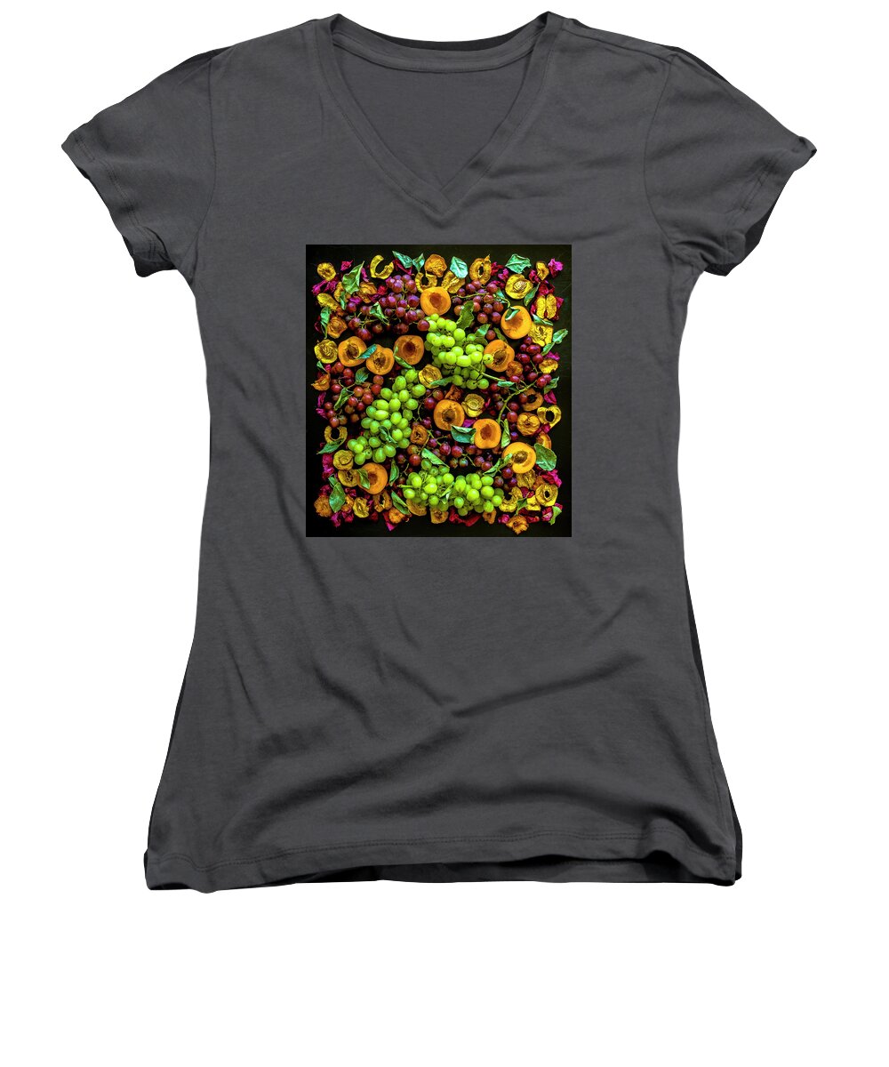 Fruituitous Women's V-Neck featuring the photograph Fruituitous by Sarah Phillips