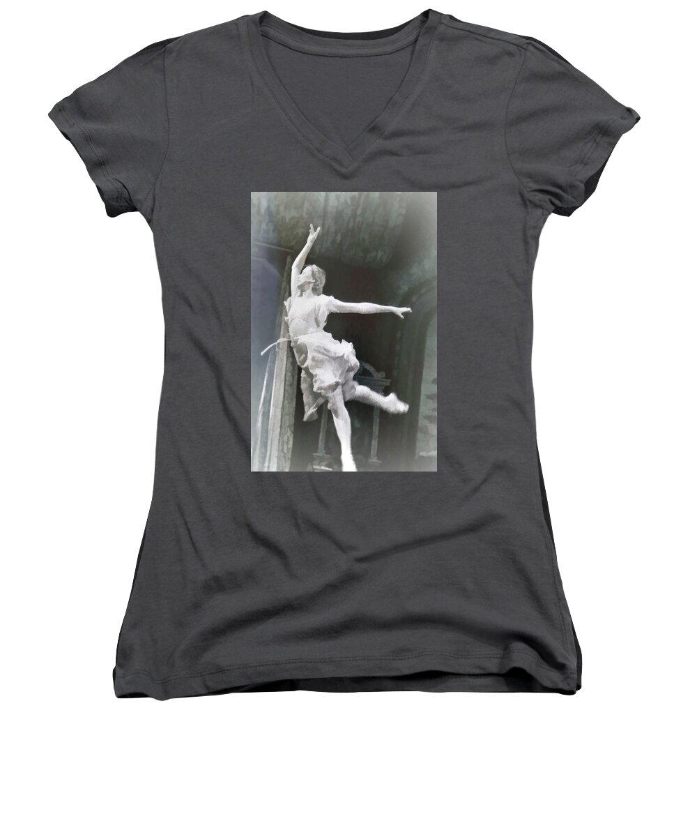 Russian Ballet Women's V-Neck featuring the photograph Galina Ulanova by Dennis Baswell