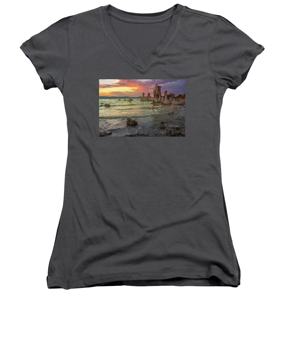 Landscape Women's V-Neck featuring the photograph Gemstone by Laura Macky