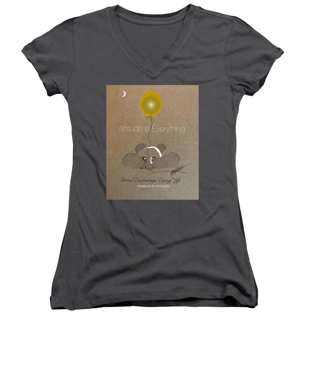 Golden Women's V-Neck featuring the drawing Grow by C F Legette