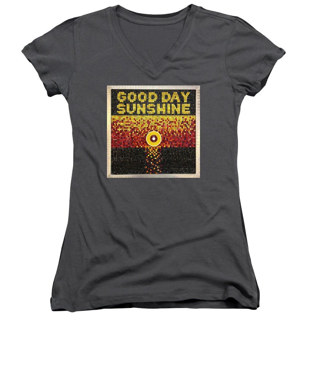 Good Day Sunshine Women's V-Neck featuring the mixed media Good Day Sunshine 2023 by Doug Powell