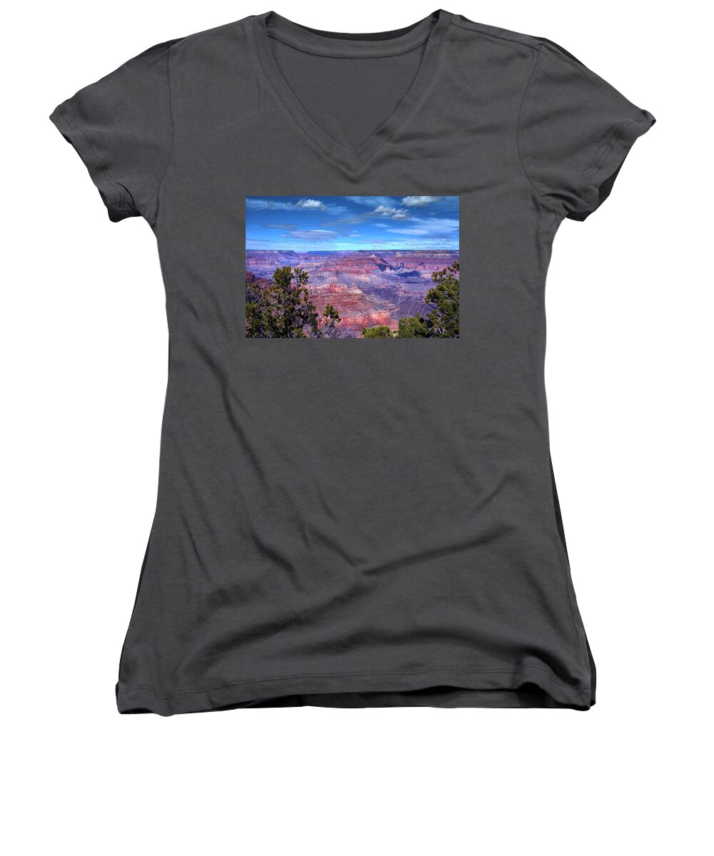 Grand Canyon Women's V-Neck featuring the photograph Grand Canyon Vista by Roger Mullenhour