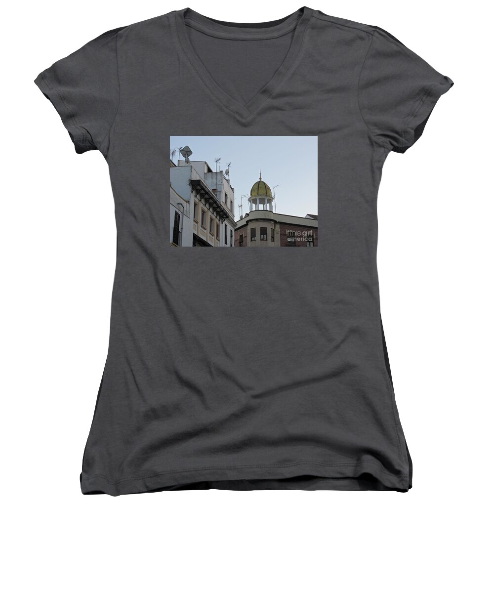 Cordoba Women's V-Neck featuring the photograph In the old town of Cordoba by Chani Demuijlder