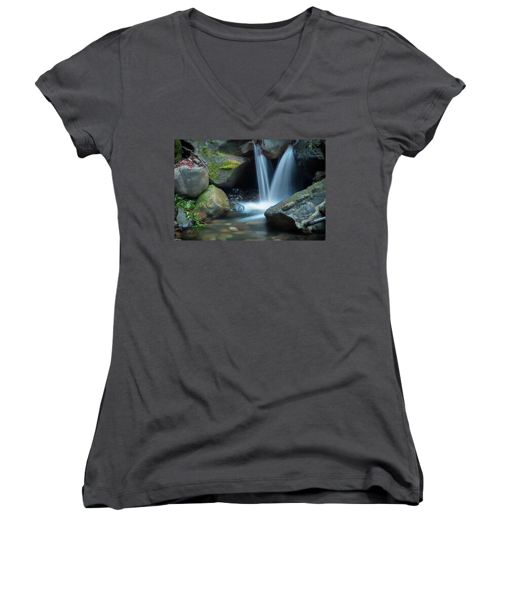 Color Women's V-Neck featuring the photograph In Tight by Laura Macky