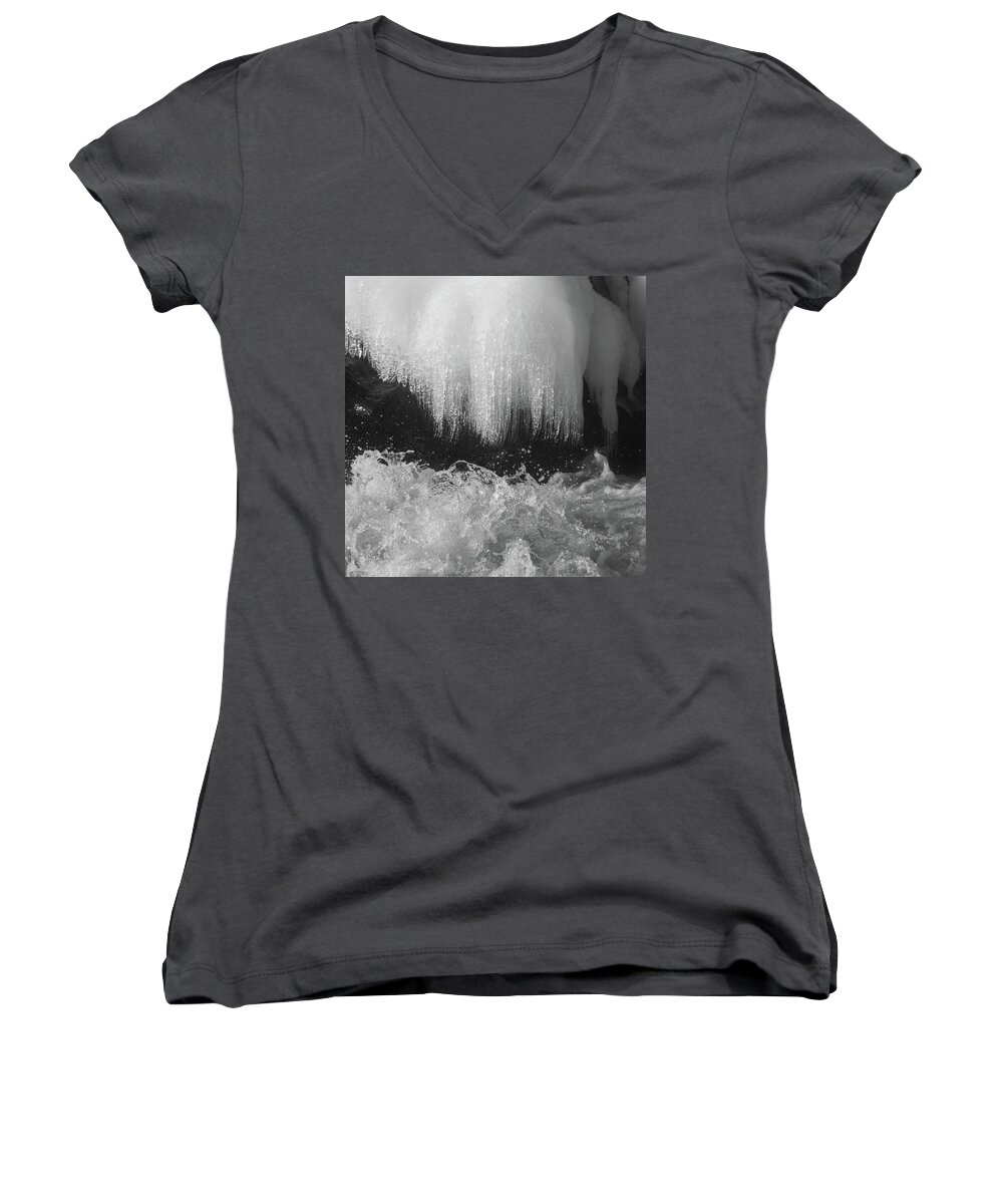 Ice Women's V-Neck featuring the photograph Jaws of Life by Alex Lapidus
