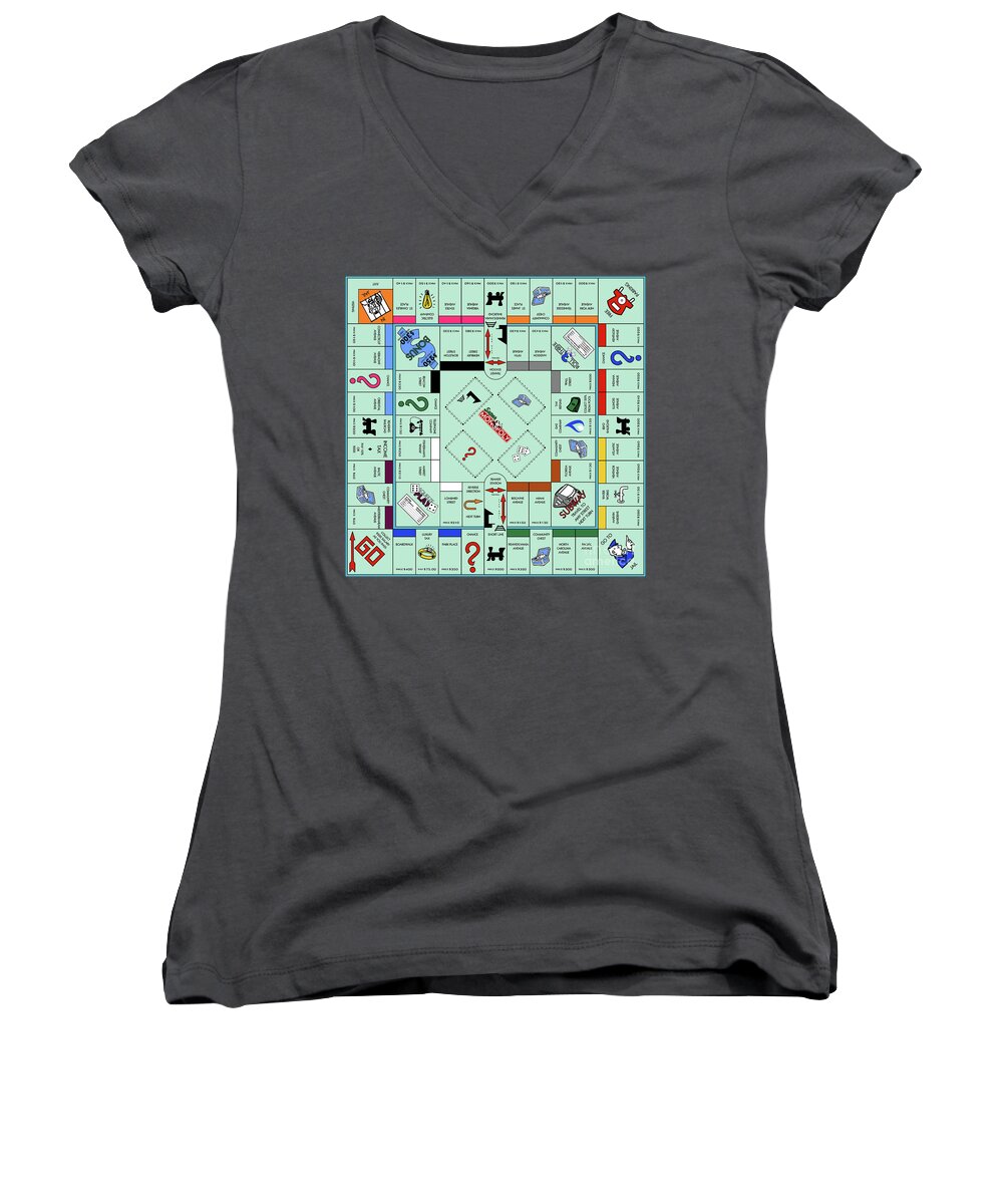 Monopoly Women's V-Neck featuring the photograph Monopoly Board Game by Doc Braham