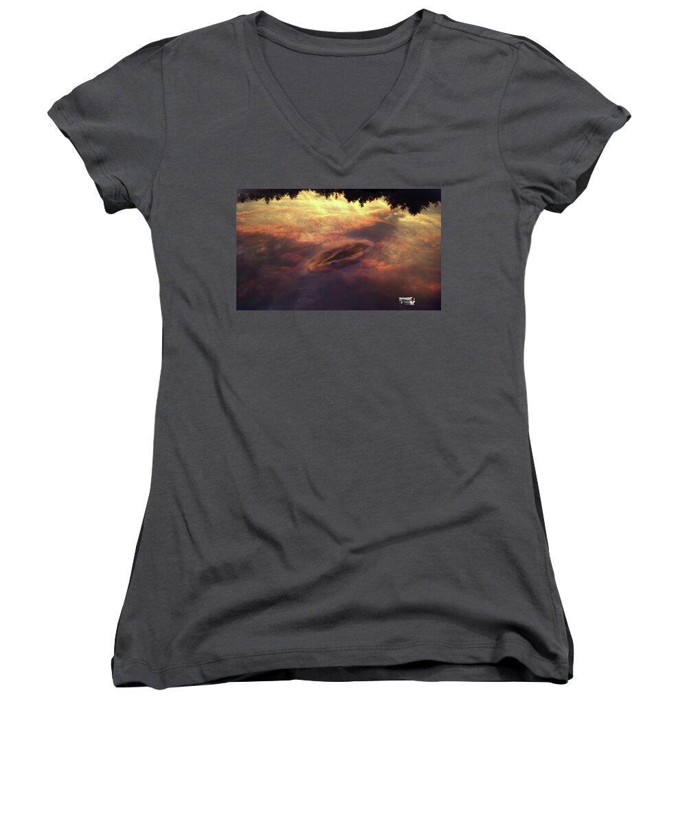 Power Women's V-Neck featuring the photograph Reflections on the Power of the Feminine by Wayne King