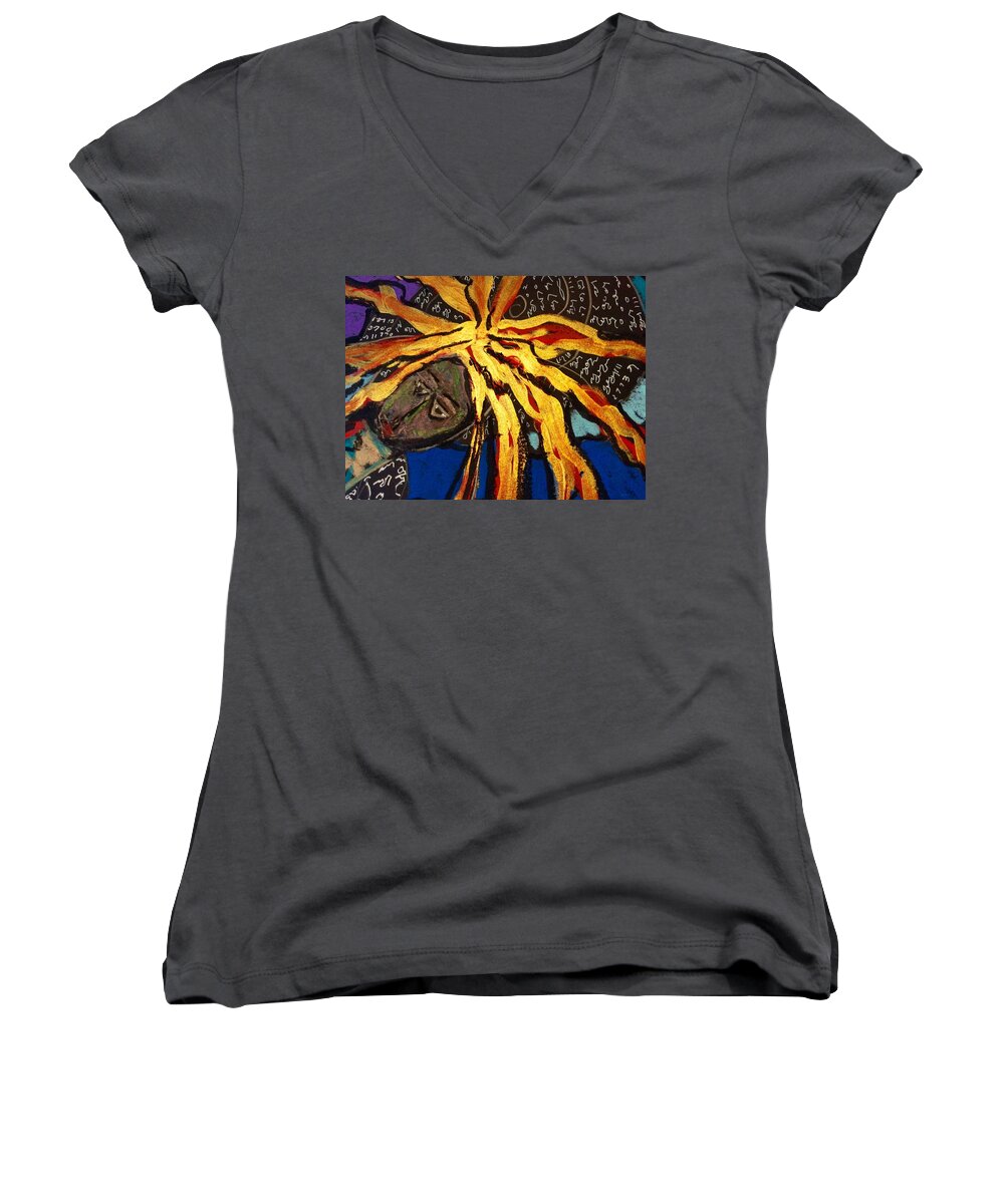  Women's V-Neck featuring the mixed media Return of the Mother 1 by Clarity Artists