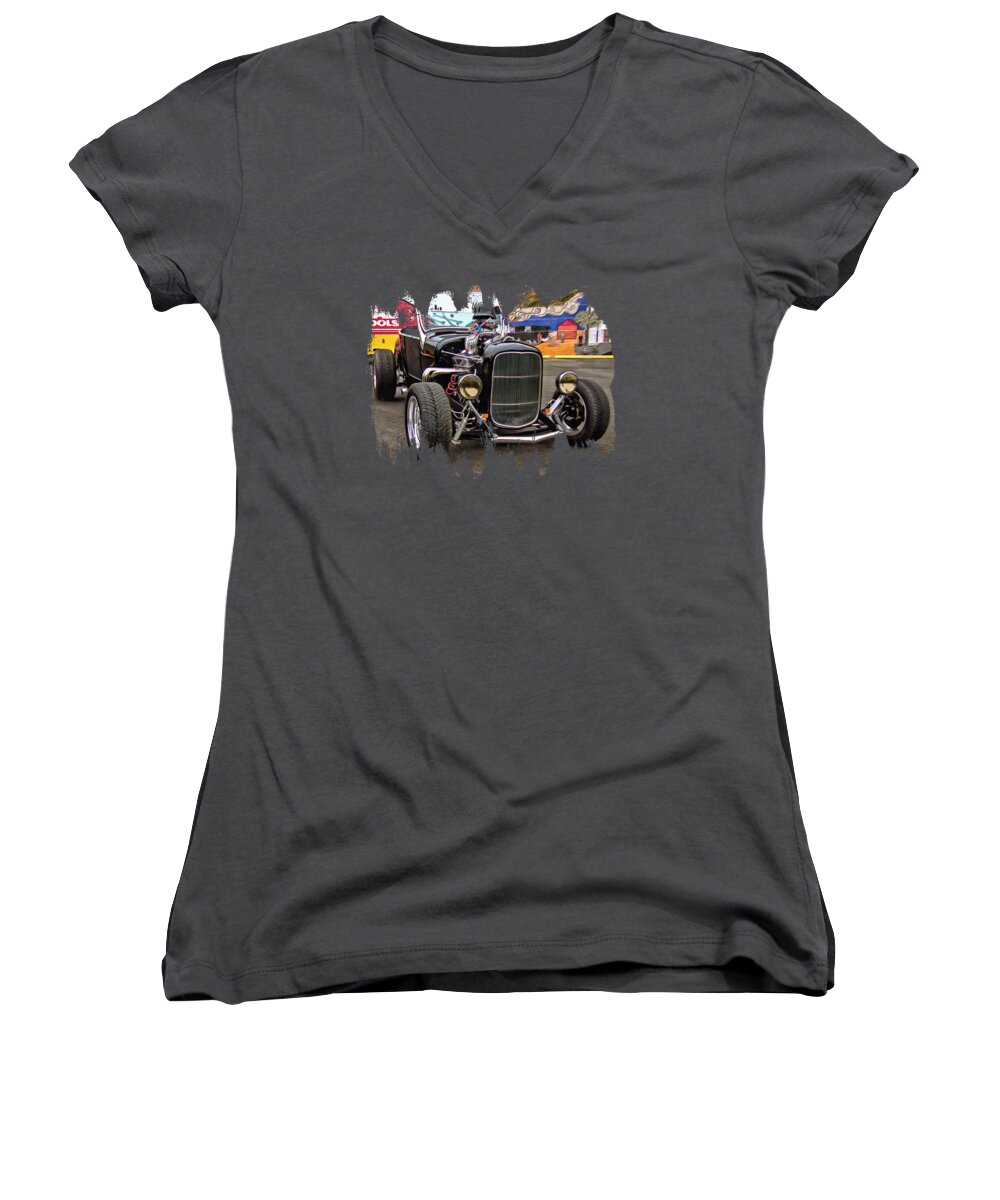Hdr Women's V-Neck featuring the photograph Smoking Hot by Thom Zehrfeld