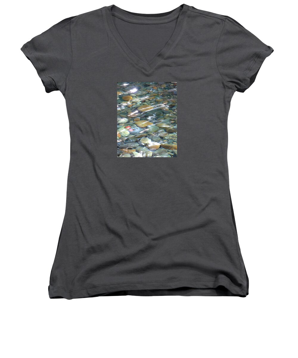 Water Women's V-Neck featuring the photograph Sparkling Water on Rocky Creek by Carol Groenen
