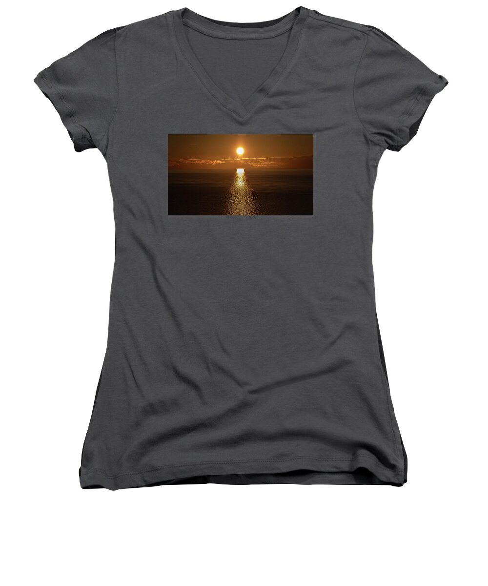  Women's V-Neck featuring the photograph Sunset Point Woronzof Alaska by Michael W Rogers