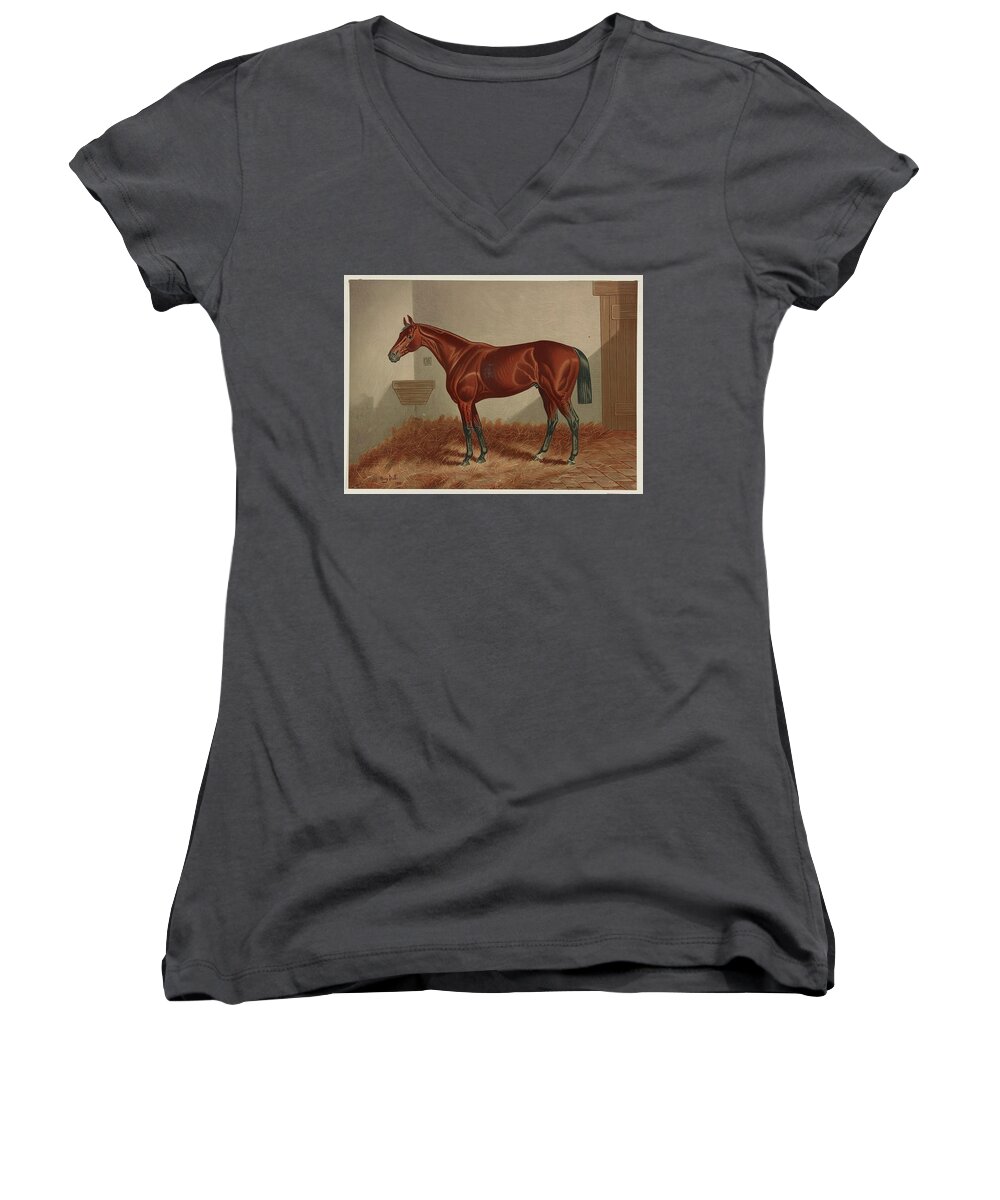 Horse Women's V-Neck featuring the photograph Tempted by Popular Art