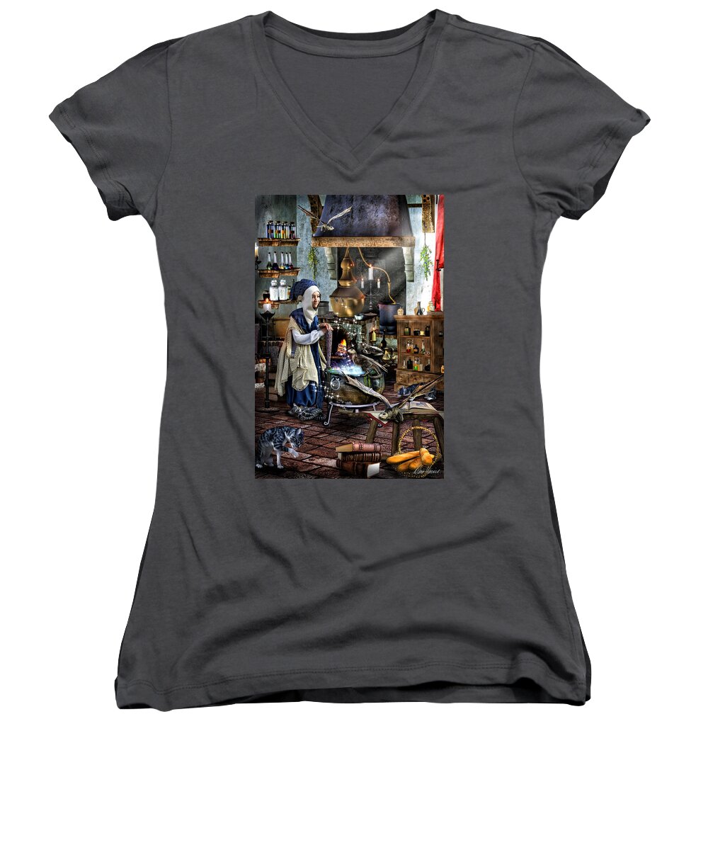 Crone Women's V-Neck featuring the photograph The Crone by Diana Haronis