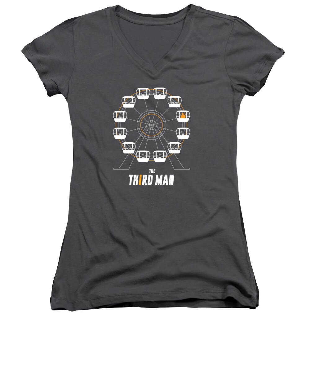 Movie Poster Women's V-Neck featuring the digital art The Third Man - Alternative Movie Poster by Movie Poster Boy