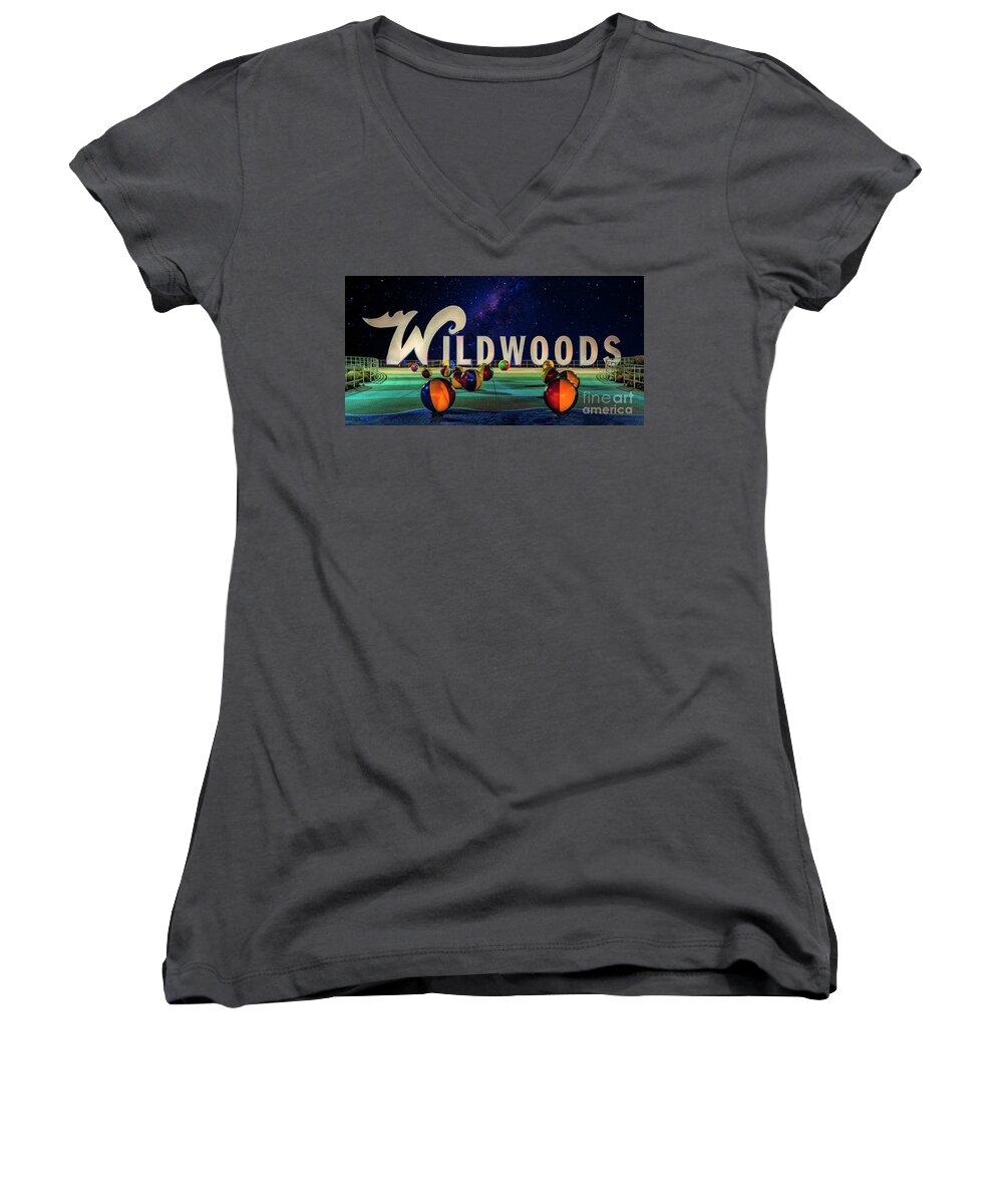 Landscape Women's V-Neck featuring the photograph The Wildwoods by Nick Zelinsky Jr
