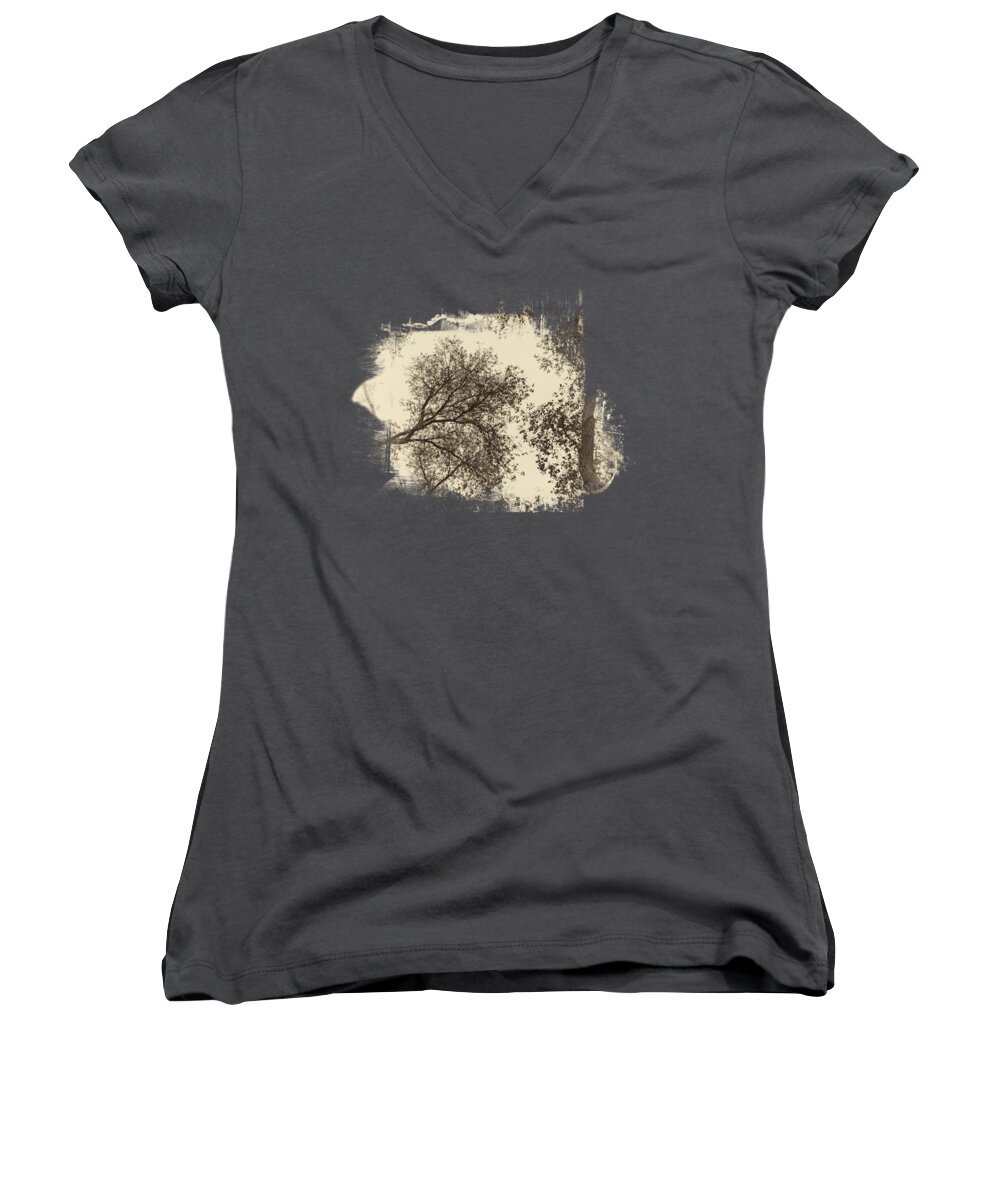 Twig Women's V-Neck featuring the photograph Trees by Elisabeth Lucas