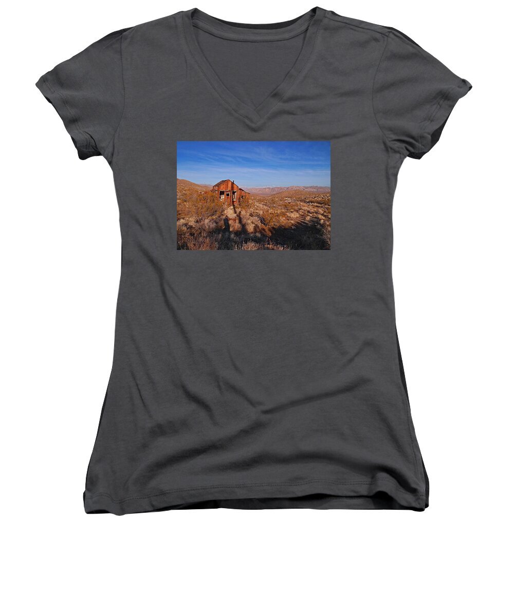 Randsburg Women's V-Neck featuring the photograph View Estate - Randsburg California by Glenn McCarthy Art and Photography