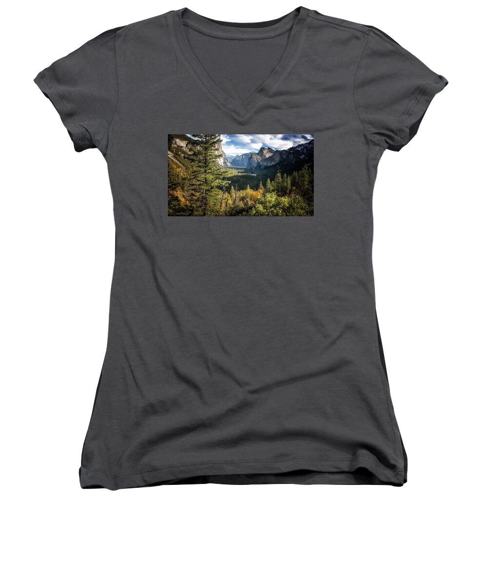 Yosemite Women's V-Neck featuring the photograph Yosemite From Tunnel View by James Bethanis