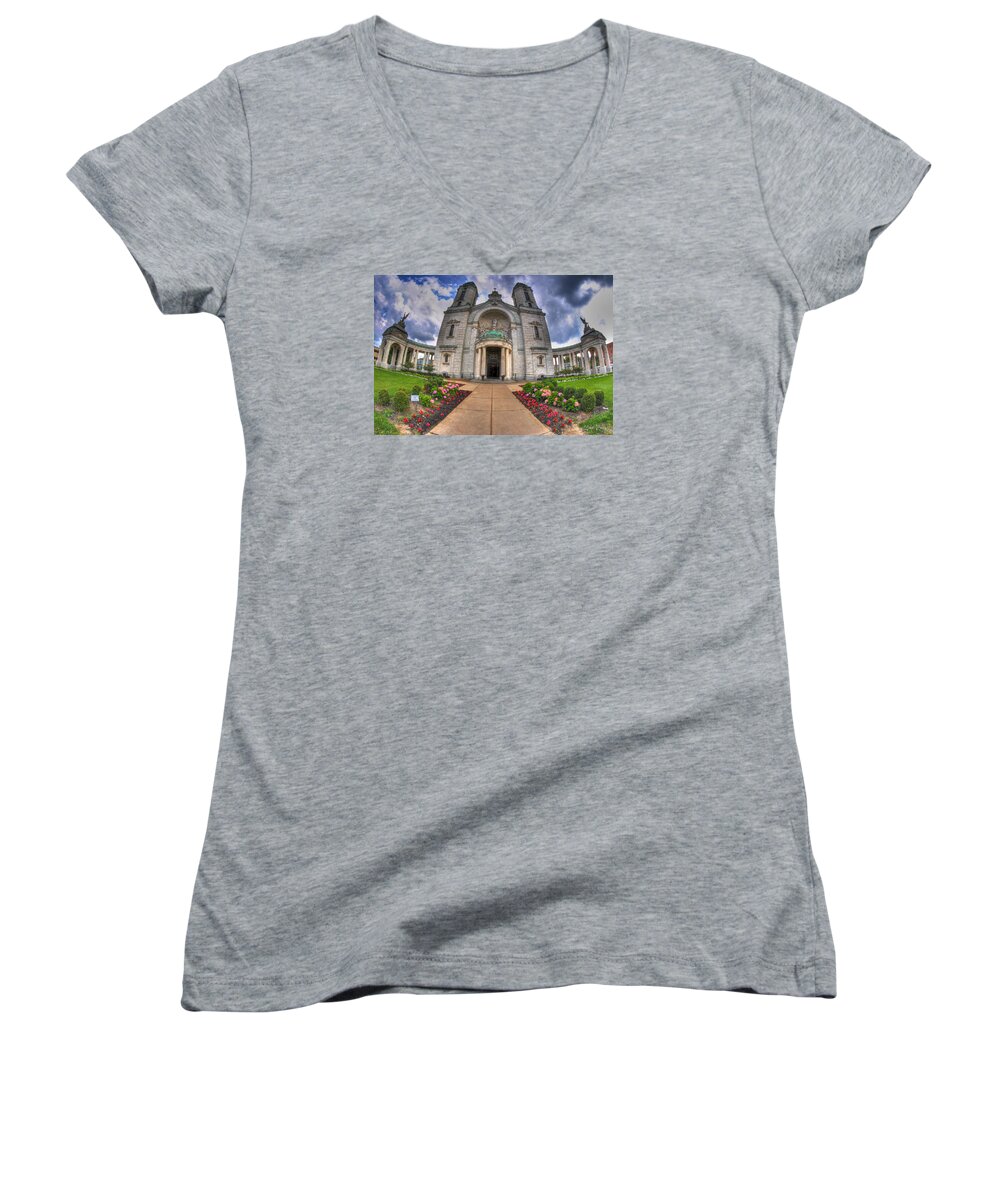 Michael Frank Jr Women's V-Neck featuring the photograph 009 Our Lady of Victory Basilica Series 3 by Michael Frank Jr