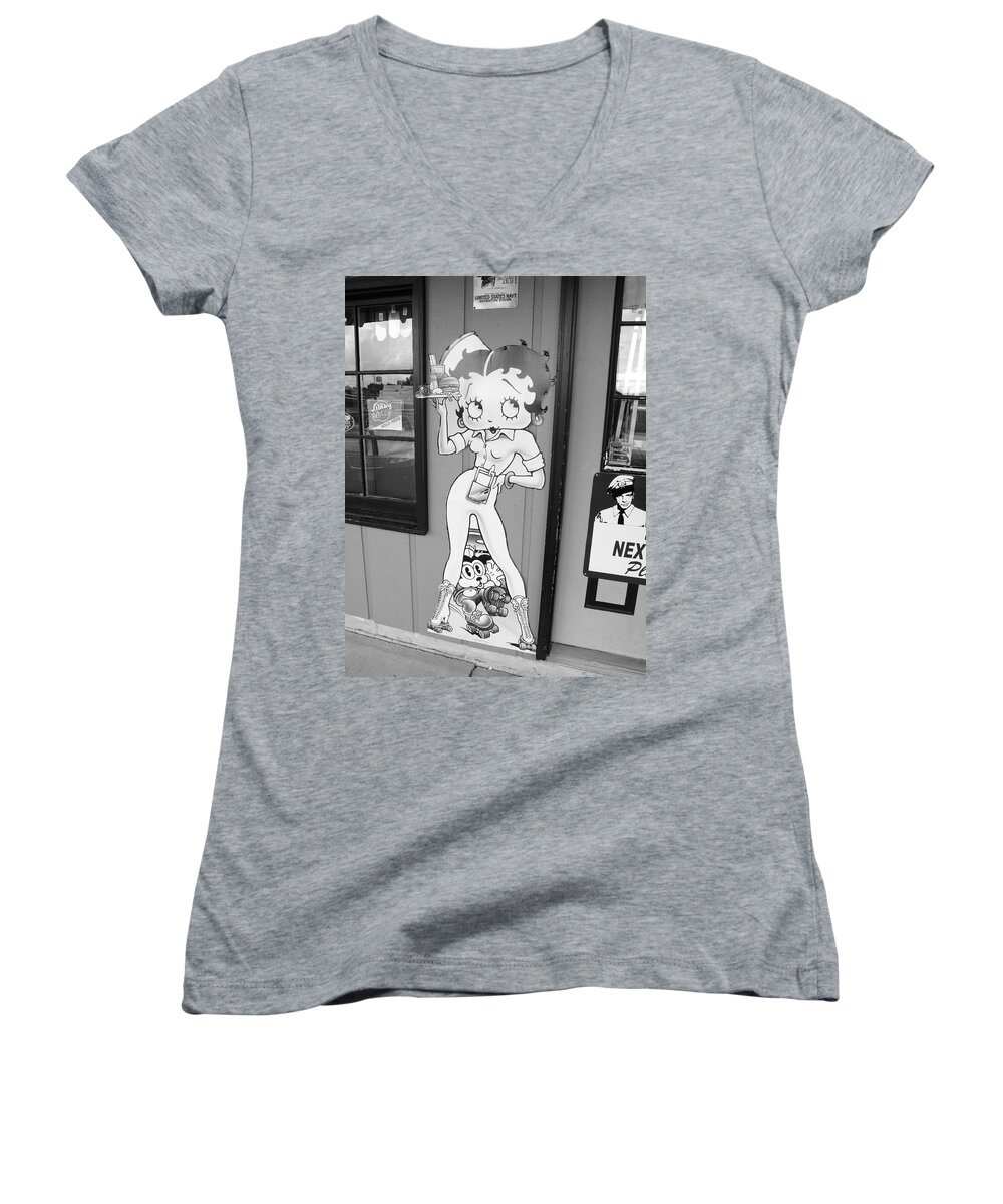 1930's Women's V-Neck featuring the photograph Betty Boop 3 #1 by Frank Romeo