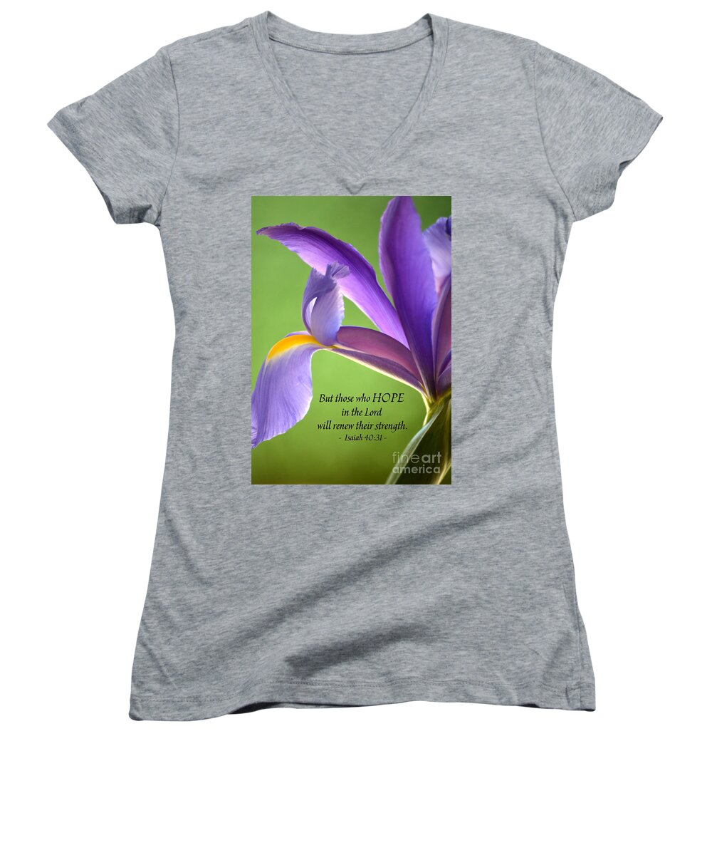 Iris Women's V-Neck featuring the photograph Hope by Deb Halloran